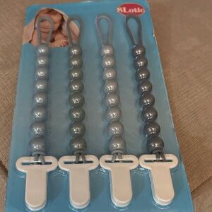 Lolli Gray Pacifier Clips Set